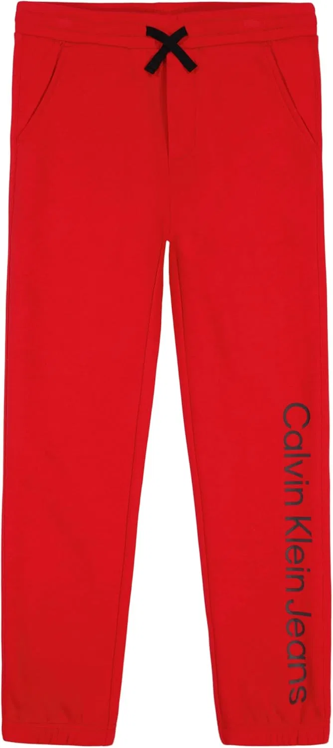 Детские спортивные брюки-джоггеры Calvin Klein Legacy из флиса с завязками, Ckj Red