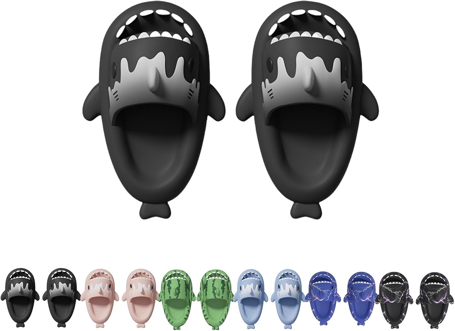 

Шлепанцы с изображением акулы, рождественские шлепанцы с акулой, шлепанцы с акулой на Хэллоуин, мультяшные нескользящие шлепанцы с толстой подошвой для женщин и мужчин Generic, черный