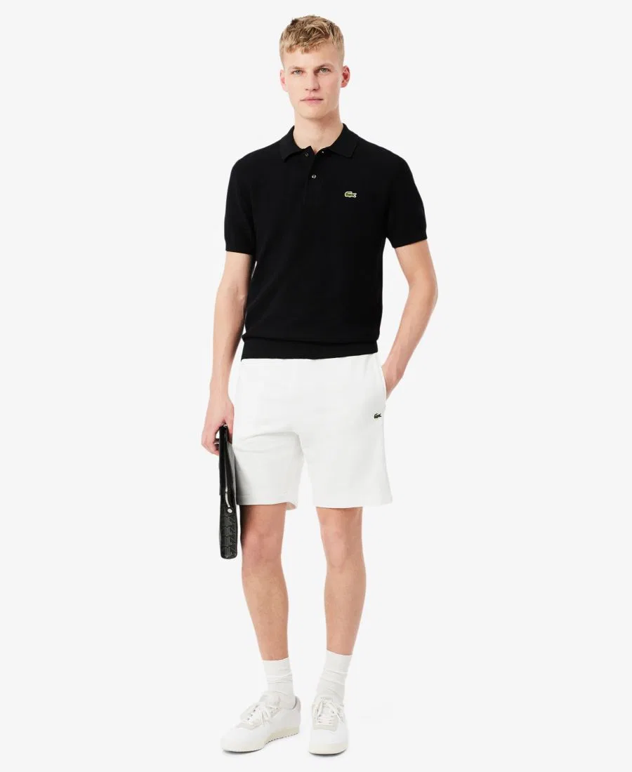 Мужские флисовые шорты прямого кроя с логотипом и полосками Lacoste — фото 2