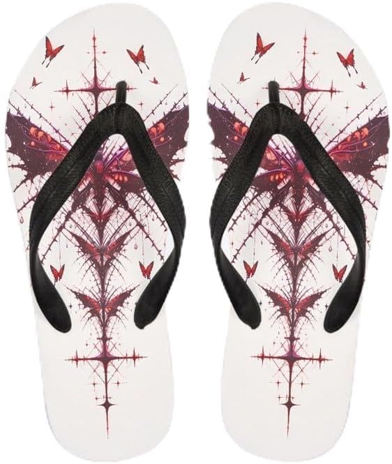 

Сандалии-вьетнамки Semiouray с черепом для женщин, готические с бабочкой, классические шлепанцы для пляжа, удобные мужские сандалии-вьетнамки, Butterfly Gothic