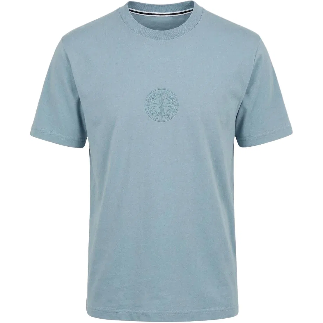 Футболка с круглым вырезом STONE ISLAND серо-голубая