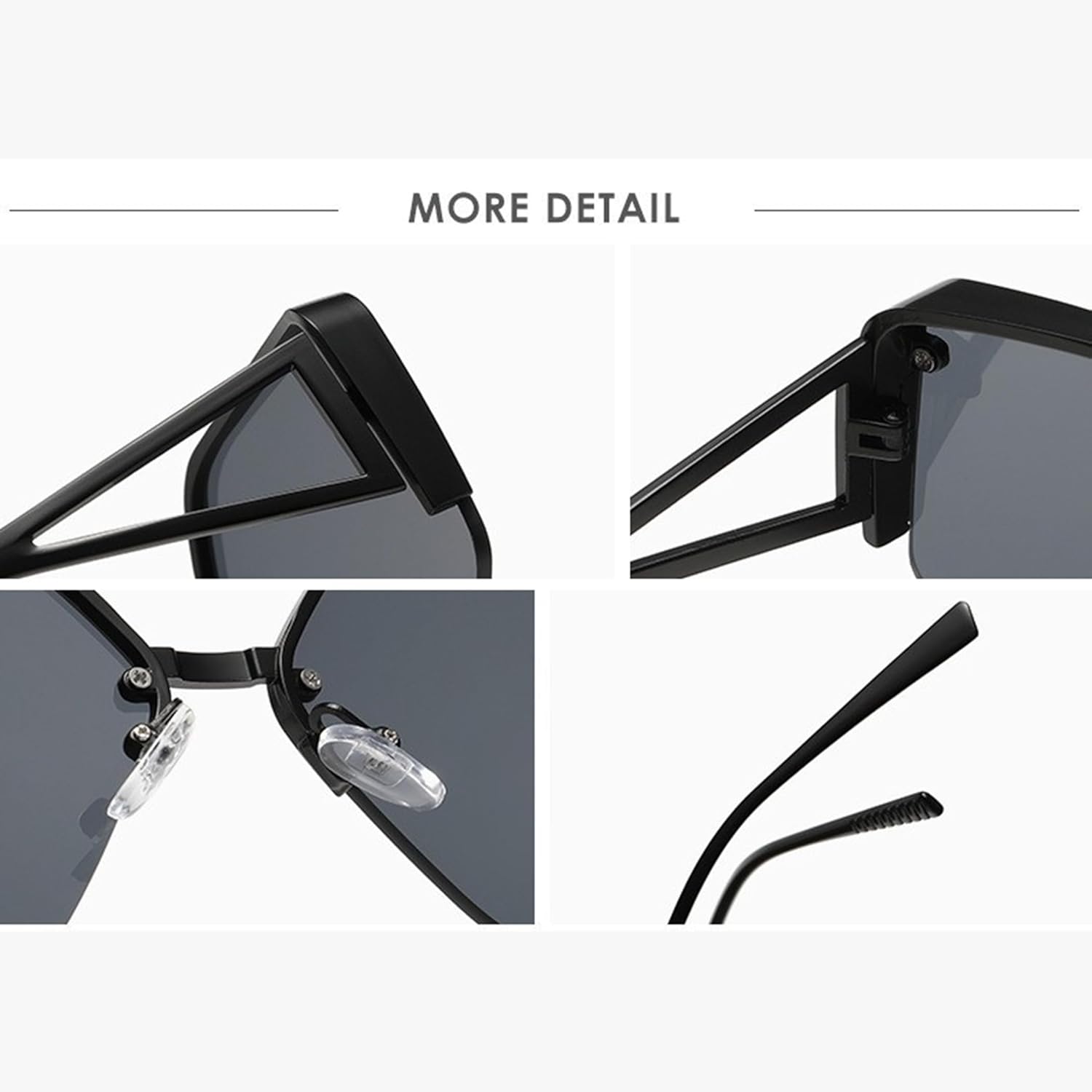 

bullabulling Винтажные солнцезащитные очки в полуободковой оправе для женщин, ретро, ​​в стиле Y2k, металлические солнцезащитные очки, модные панк-очки с многоугольной оправой и большой формой, Gold/Black