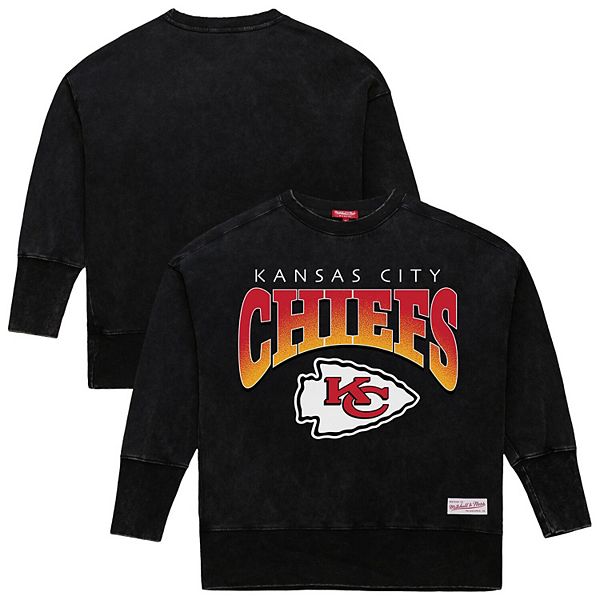 

Женский черный свитшот Kansas City Chiefs Delineate Mineral Wash Mitchell & Ness