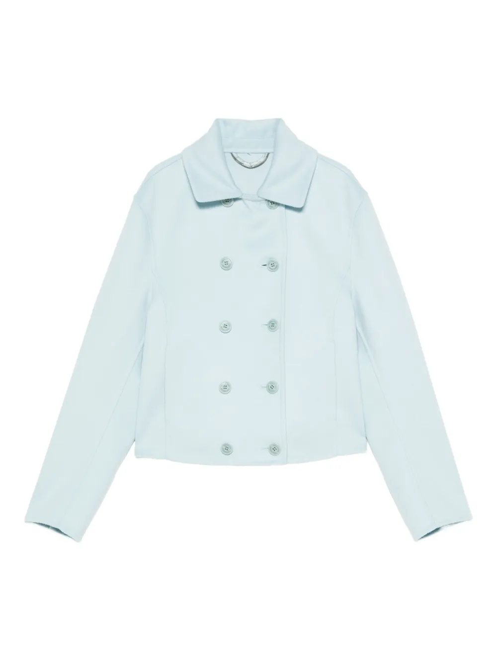 

Двубортное шерстяное короткое пальто Ermanno Scervino, синий