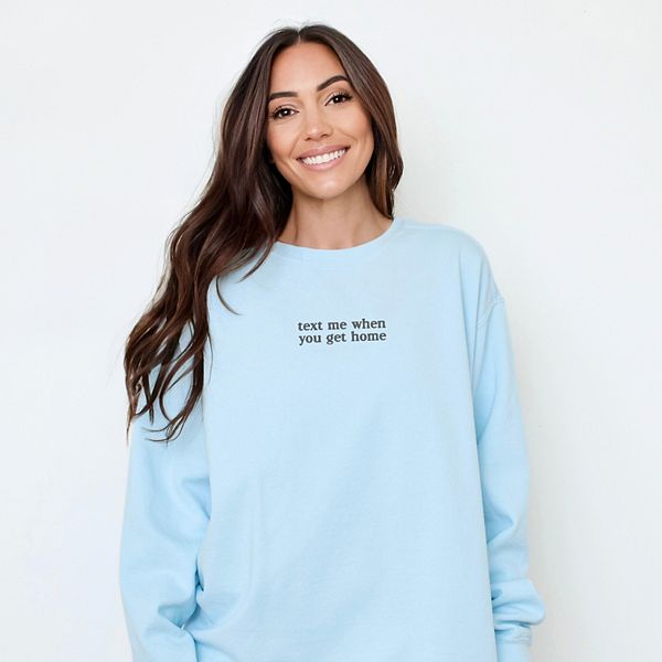 

Вышитый свитшот с надписью "Text me when you get home" Simply Sage Market, Chambray, Зеленый, Вышитый свитшот с надписью "Text me when you get home" Simply Sage Market, Chambray