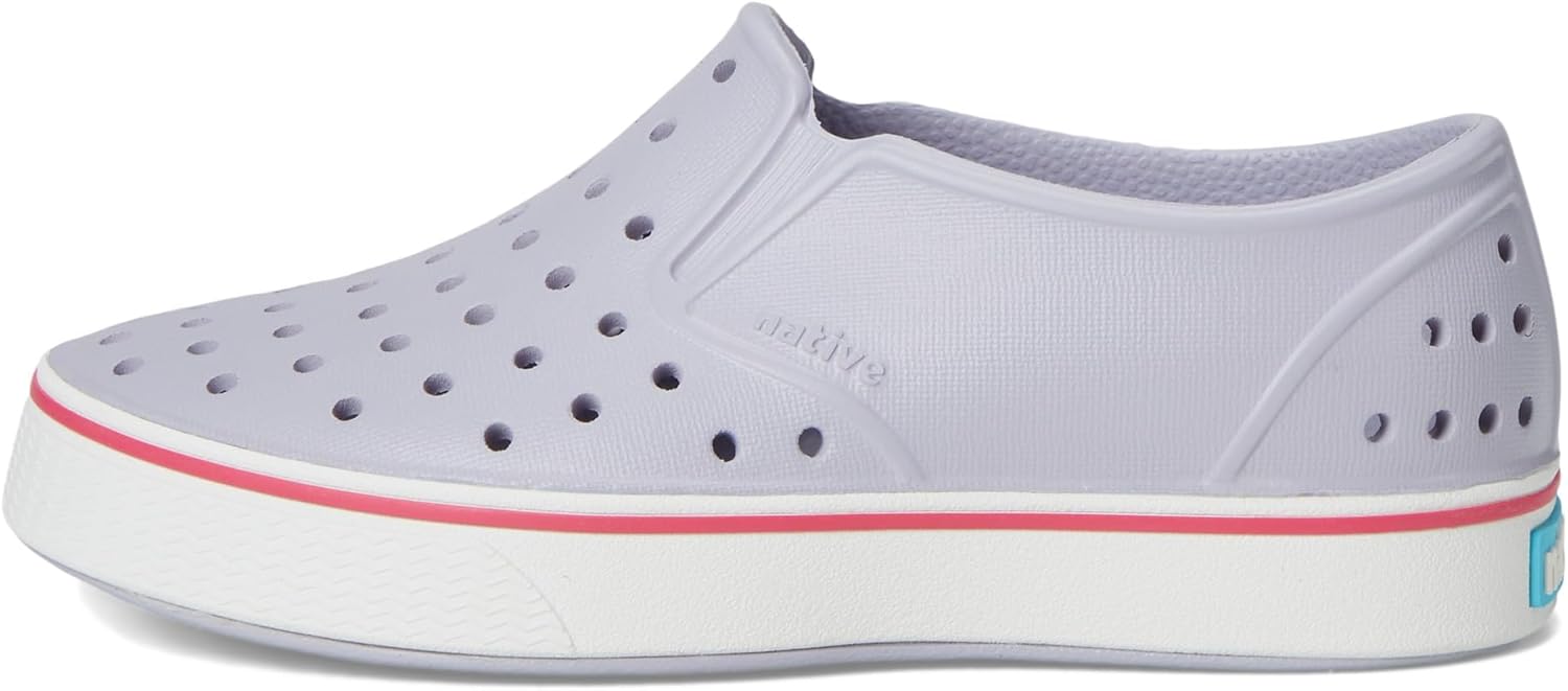Кроссовки без шнурков Native Shoes Miles для детей, унисекс, белый/фиолетовый — фото 4