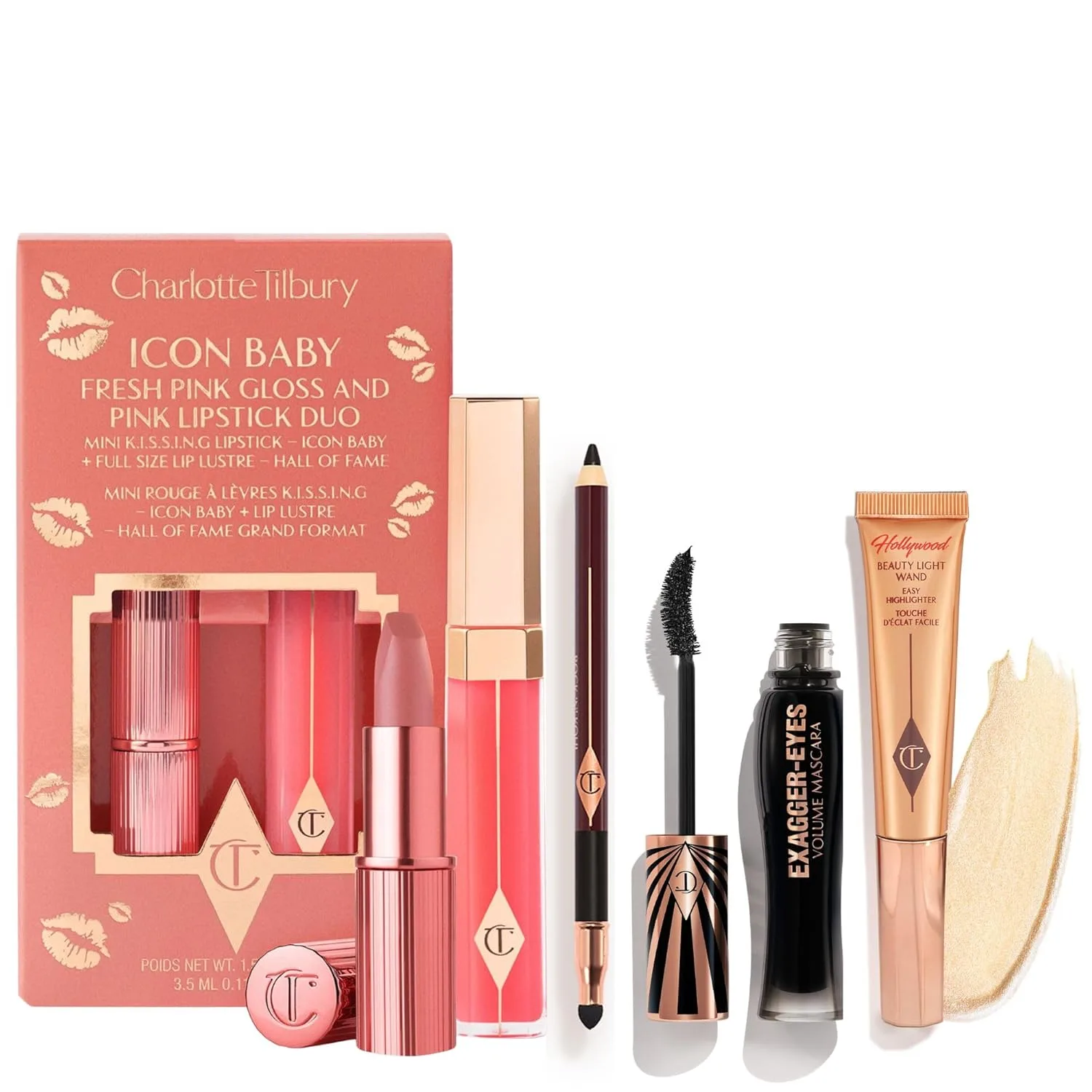 Charlotte Tilbury Exagger-Eyes Instant Volume Mascara - тушь для объема и удлинения ресниц, без комочков, стойкость 28 часов без размазывания и осыпания, Black, Spotlight, Icon Baby, Hall of Fame