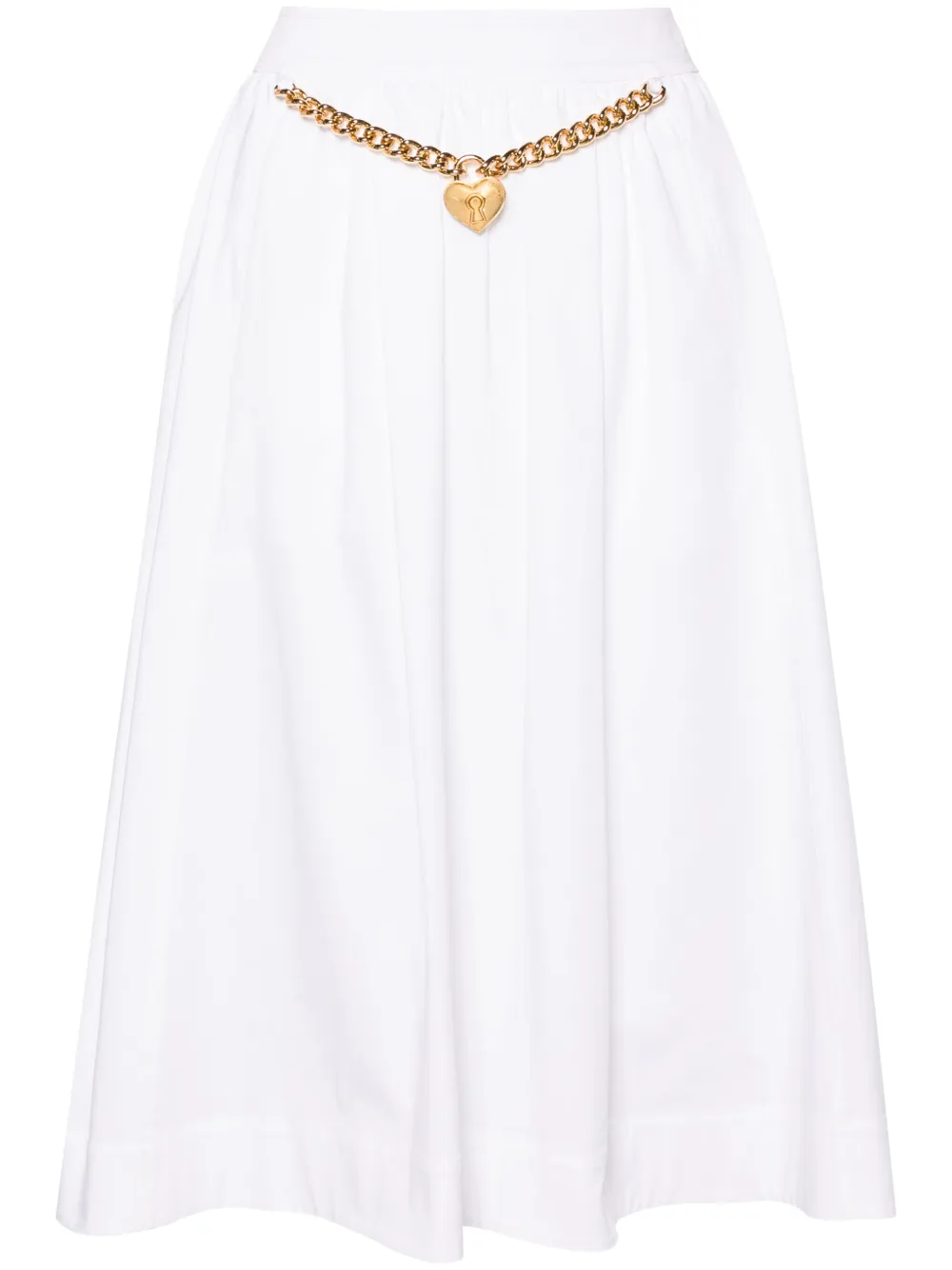 

Юбка миди со сборками Moschino, белый
