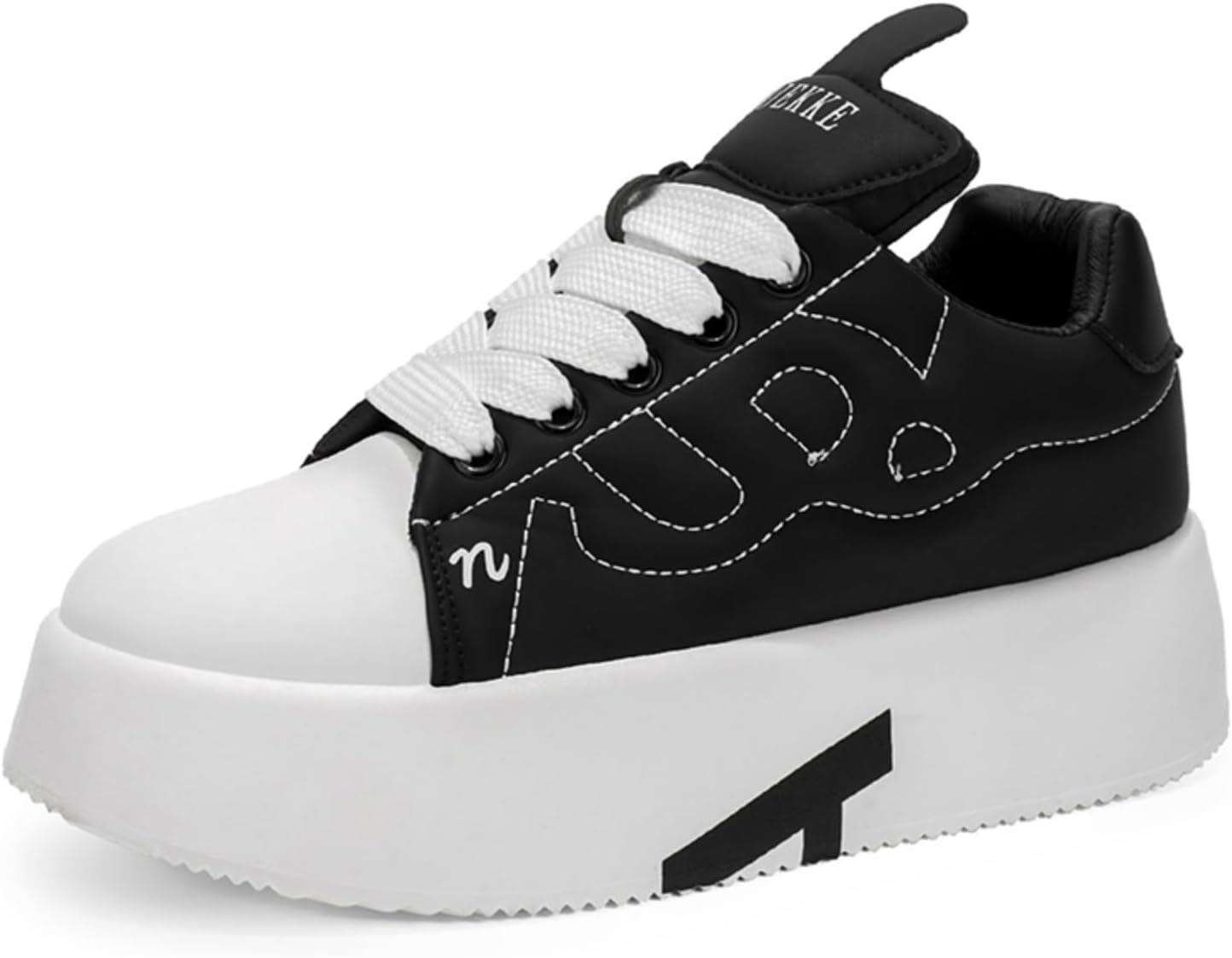 

Мужские модные кроссовки на массивной платформе- круглый носок, стильный повседневный дизайн, универсальные для уличной одежды и повседневных образов, незаменимая обувь Foavt, черный