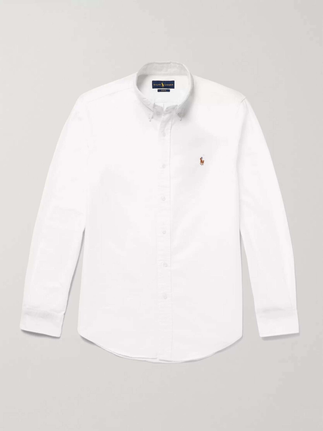 

Хлопковая оксфордская рубашка облегающего кроя POLO RALPH LAUREN, белый