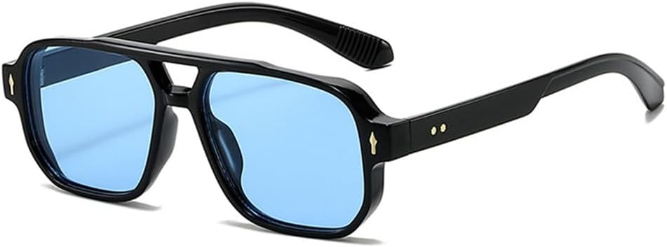 

Солнцезащитные очки UV400 с увеличенным оправой и заклепками, конфетного цвета, для женщин и мужчин, для бега и занятий спортом на открытом воздухе generic, Black-blue