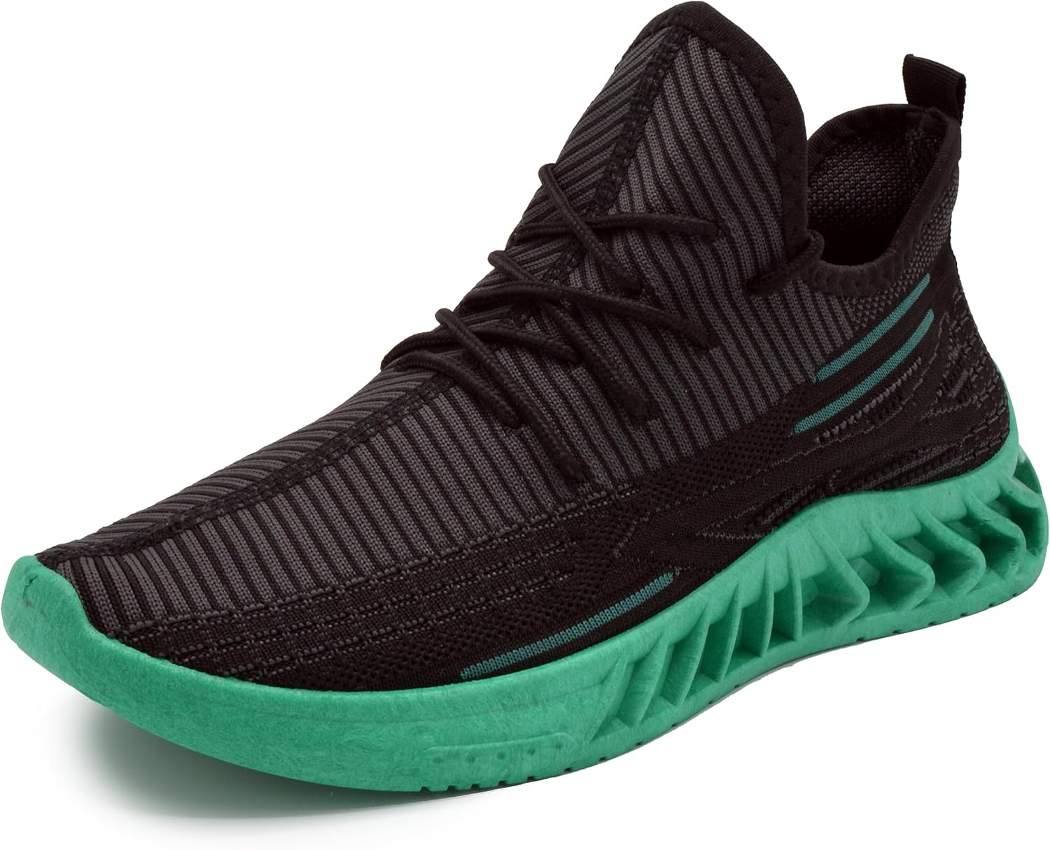 

Мужские трикотажные кроссовки-джоггеры AKADEMIKS, дышащие беговые кроссовки для спорта и повседневной носки, черный/бирюзовый