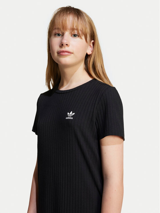 Платье на каждый день обычный крой Ribbed JC8429 Adidas, черный — фото 4