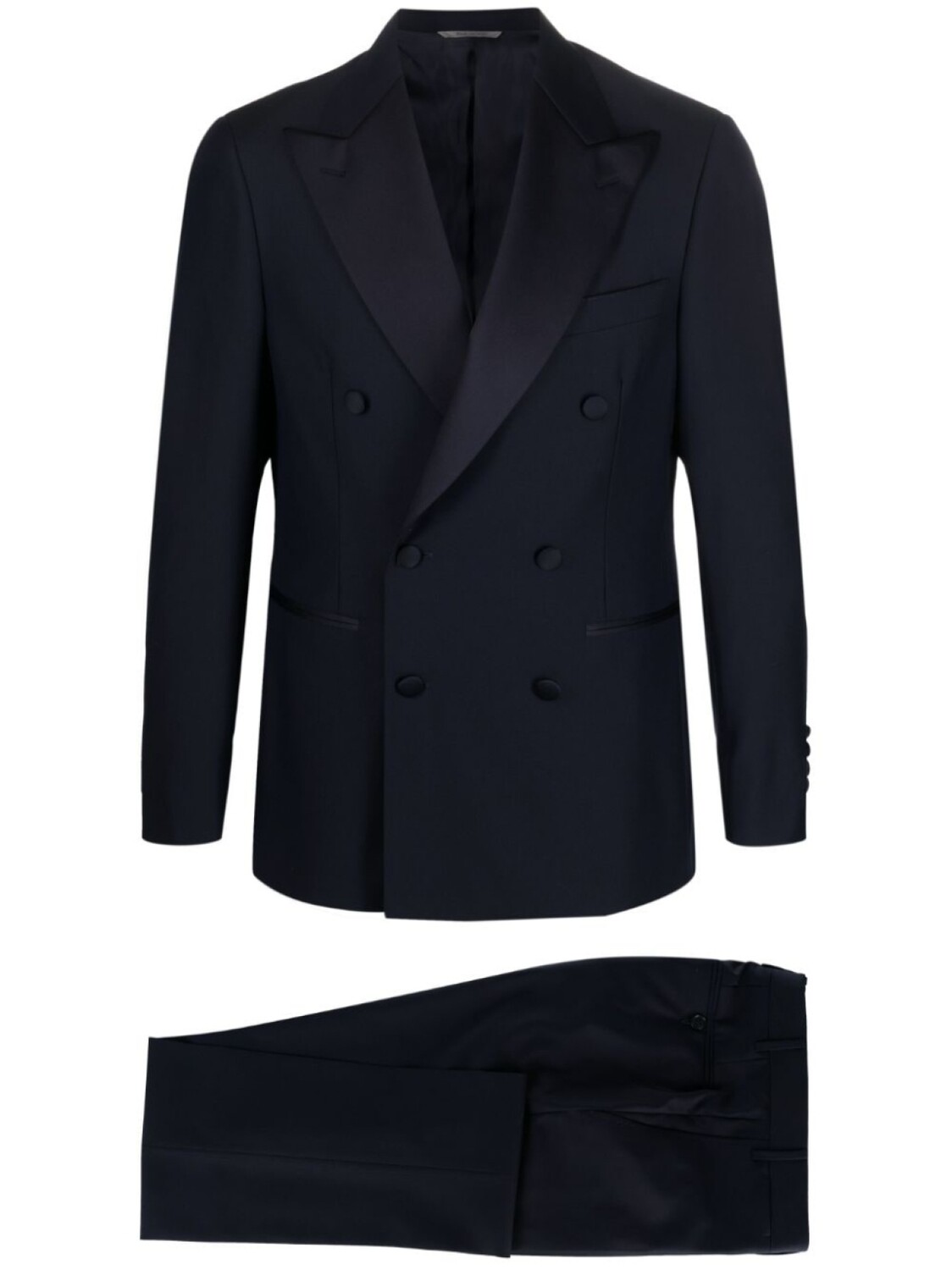 

Canali шерстяной костюм с двубортным пиджаком, синий