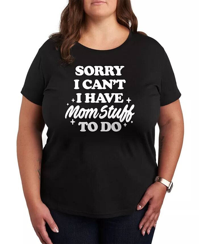 

Футболка больших размеров с рисунком Mom Stuff To Do Hybrid Apparel, черный