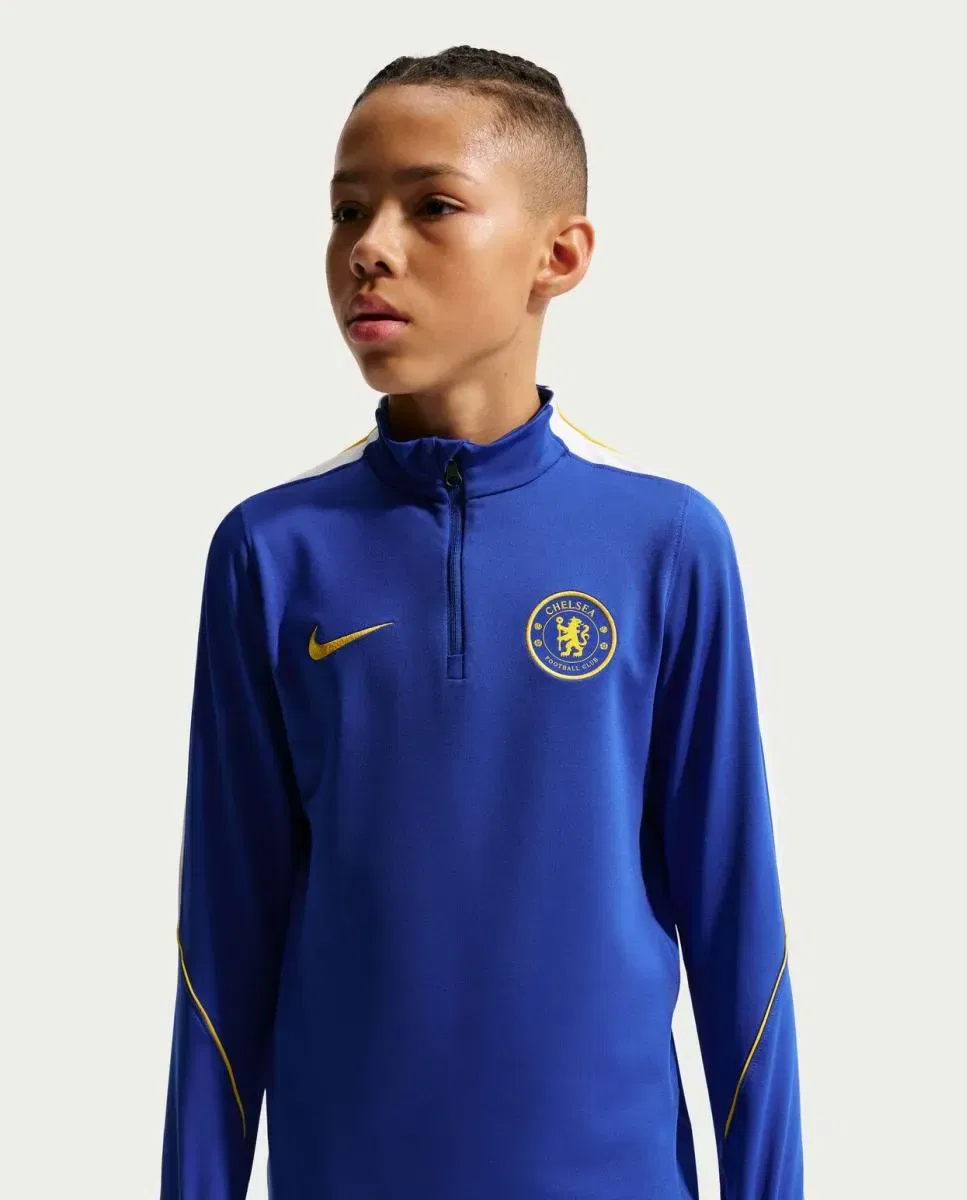 Детская футболка для мальчиков с длинным рукавом Chelsea FC 2026-2027 Dri-FIT Strike Drill Top Nike, Azul — фото 3