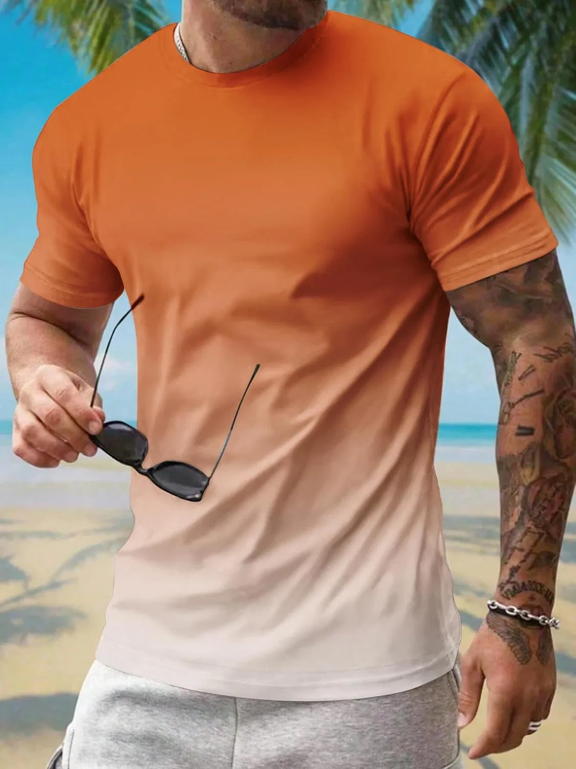 Мужская футболка с градиентом Hawaiian, Gradient Color17 — фото 3