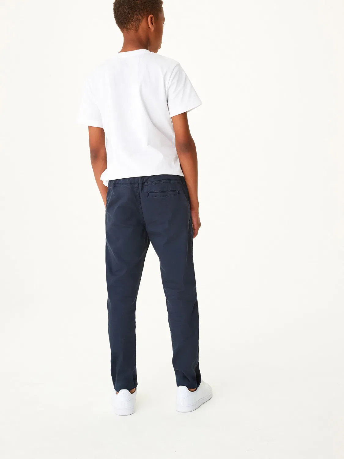 Брюки повседневные на резинке, модель Regular Fit Rib Waist Pull-On Next, темно-синий — фото 2