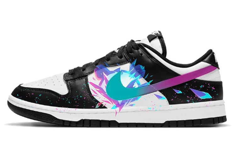 

Кастомизированные кроссовки Nike Dunk Skateboarding Unisex, белый/черный