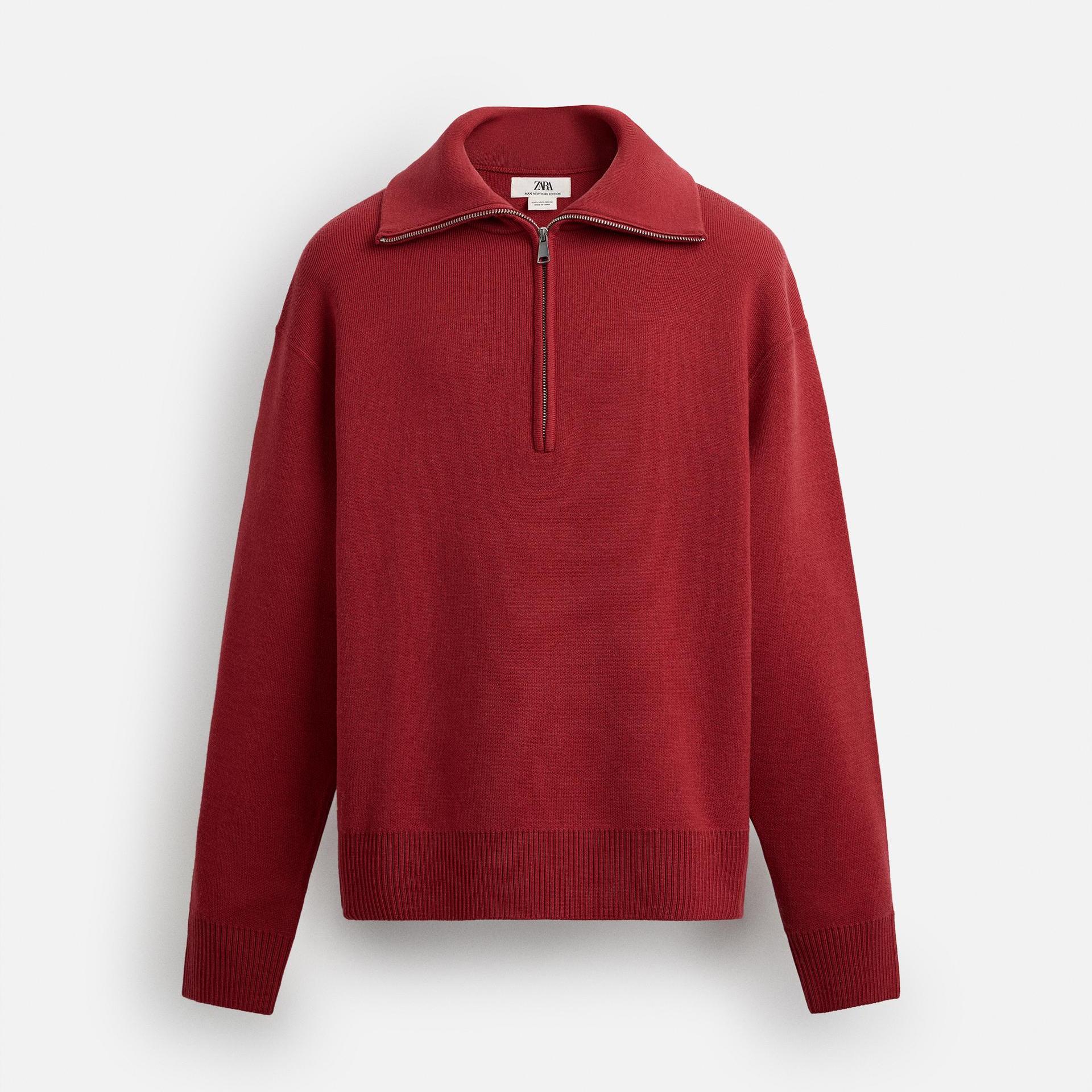 

Свитер Zara Limited Edition Zip Neck, красный