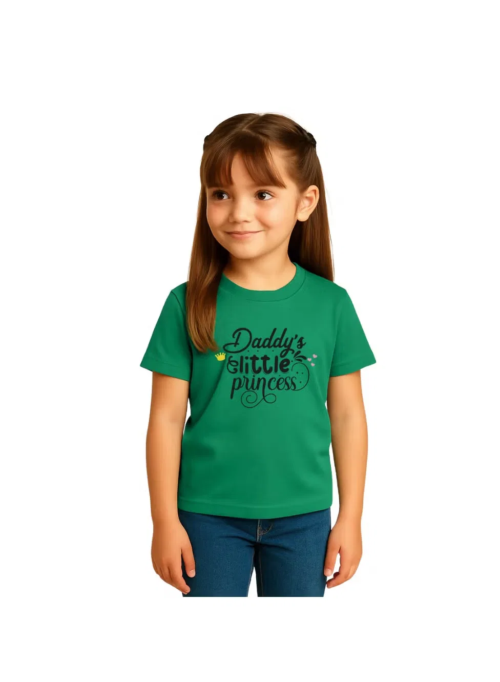 Футболка с принтом для девочки Daddy's Little Princess Printshop4Me, зеленый — фото 3