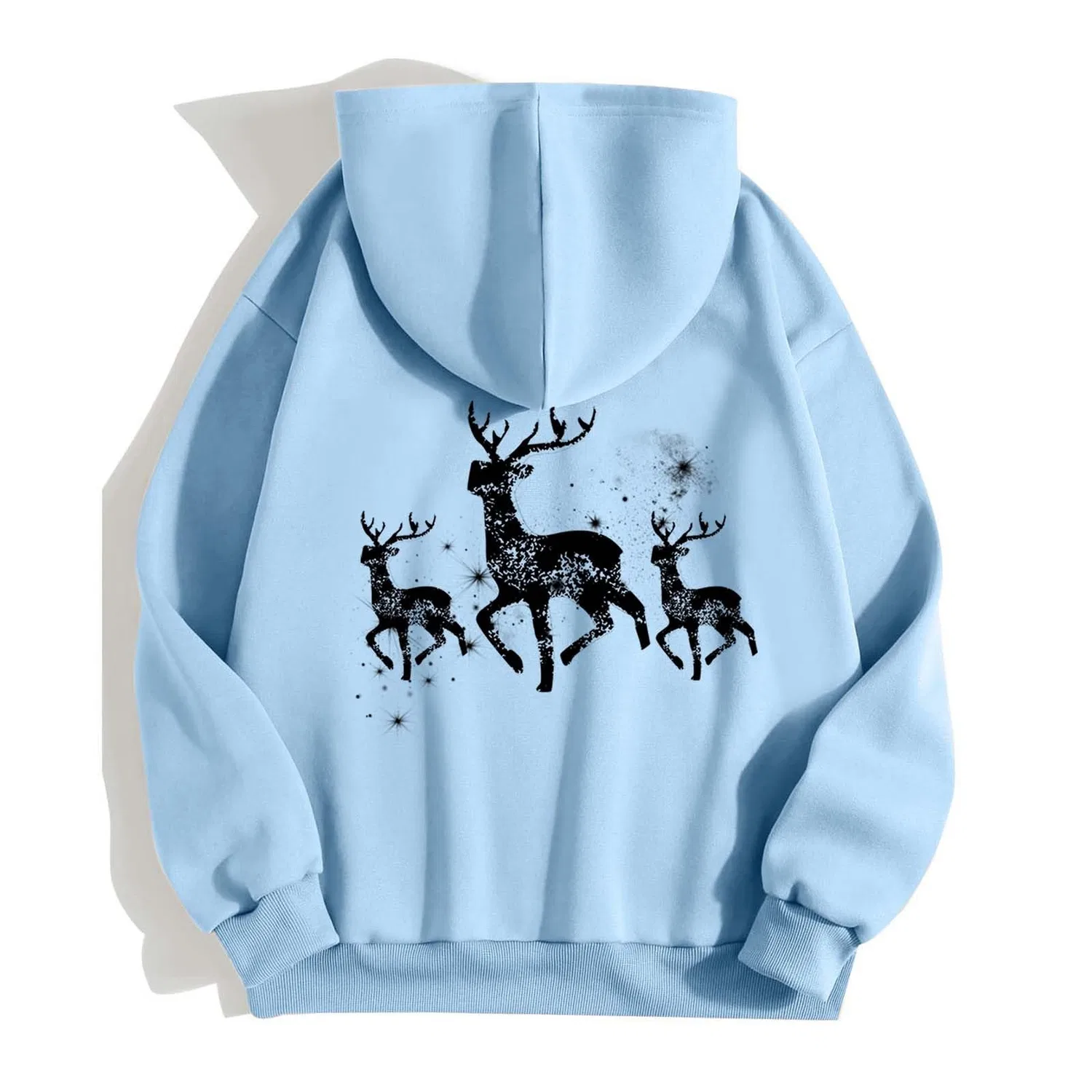 Женское пальто с капюшоном и длинным рукавом Moda Moda Natale Stampato, Blu Cielo — фото 4