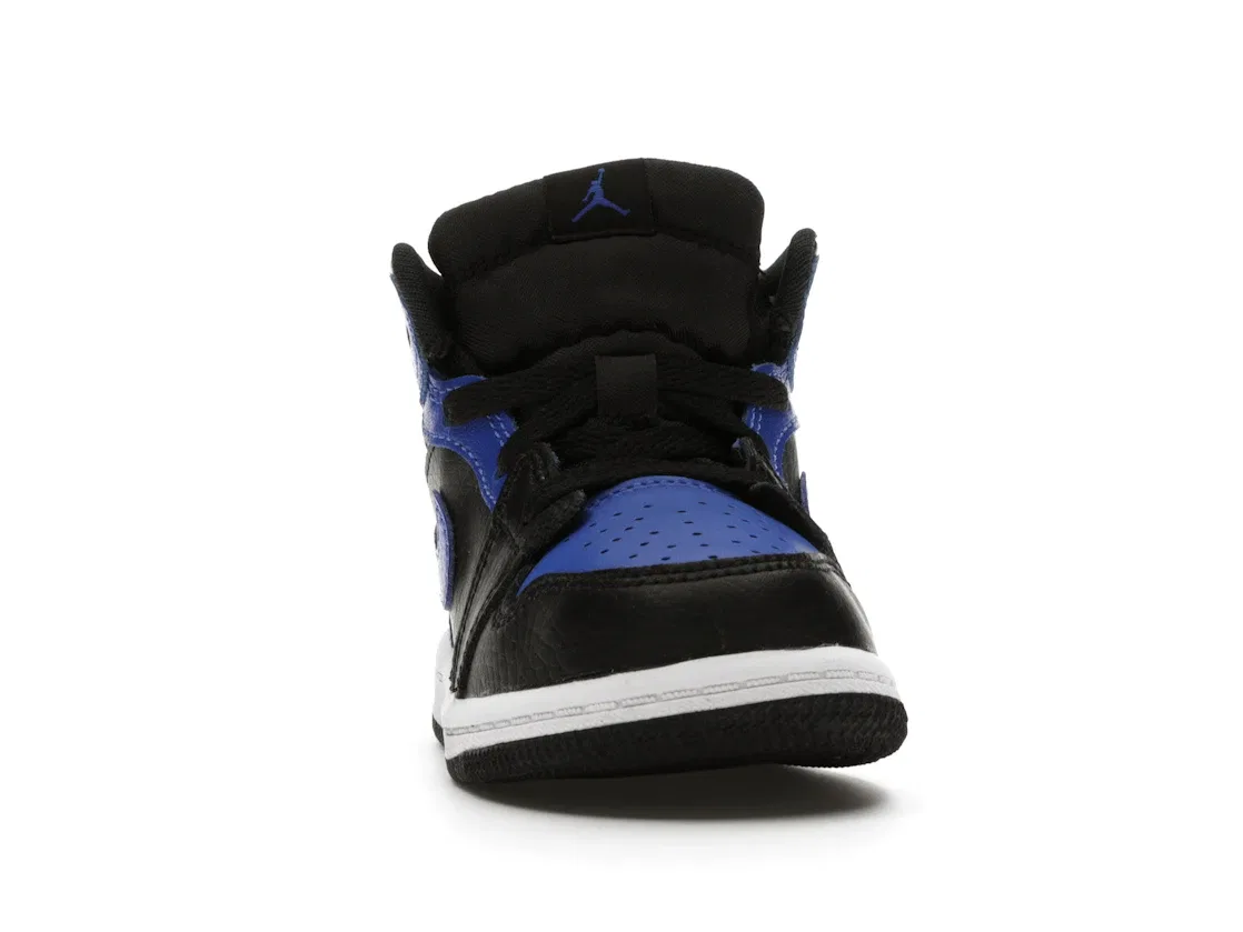 Детские кроссовки с кожаным верхом Jordan 1 Mid Jordan, Black/Hyper Royal/White — фото 2
