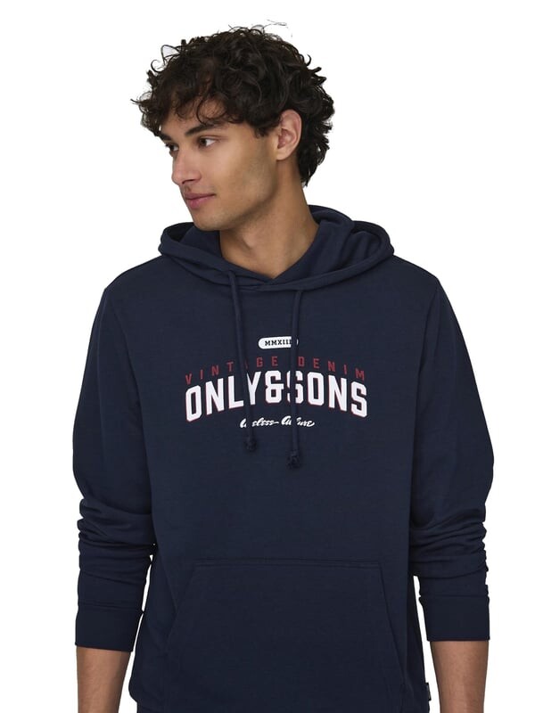 

Пуловер с капюшоном Only & Sons, синий