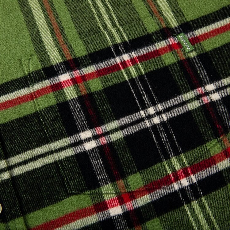 Рубашка Supreme Tartan Flannel Shirt 'Green', зеленый — фото 3