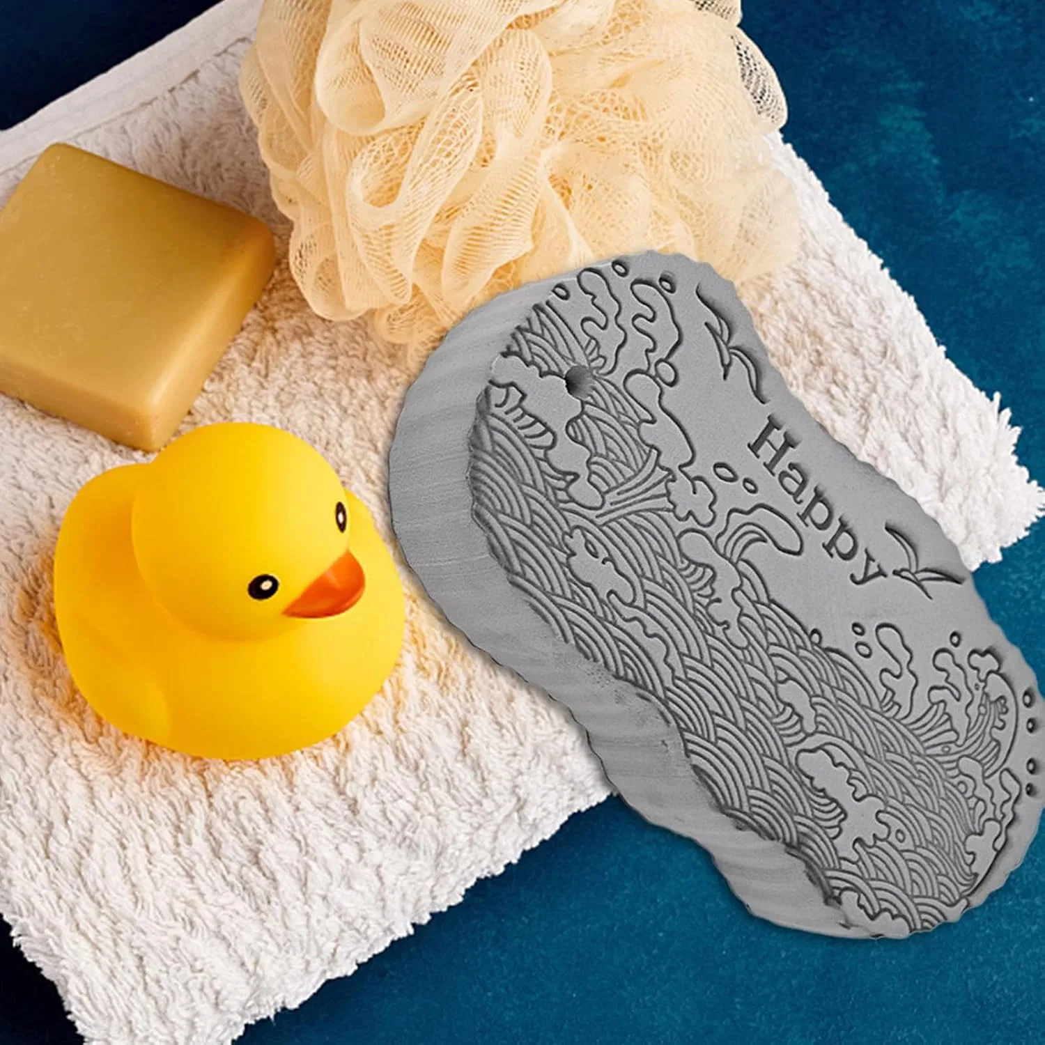 Скраб-мочалка для душа, Generisch, Серый — фото 3