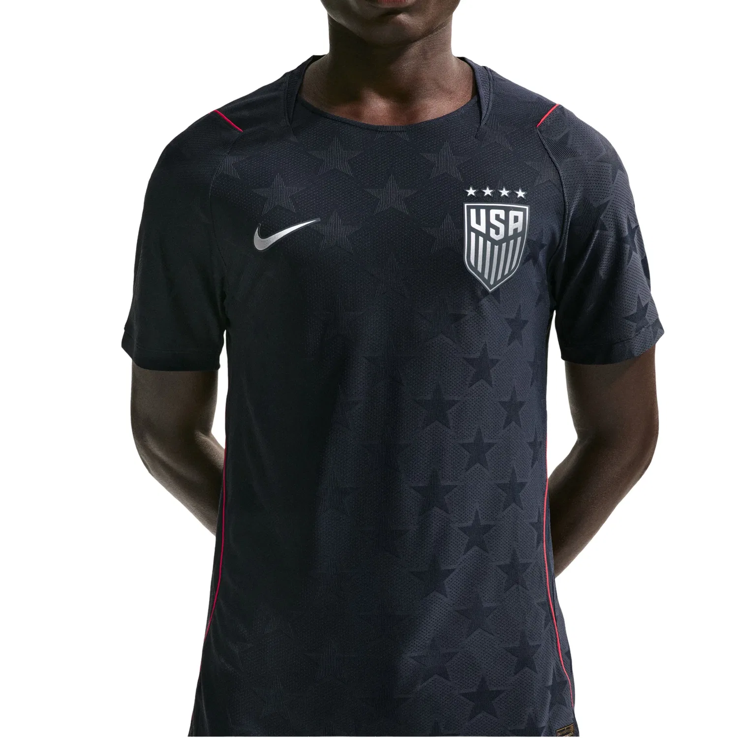Мужская футболка Nike USWNT 2026 Match Away Aero-FIT Authentic Jersey Dark Obsidian University Red Pure Platinum, темно-синий