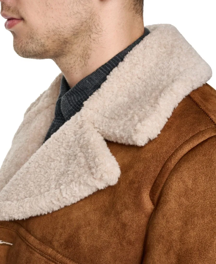 Пальто-косуха из искусственного меха с воротником-шалью Levi's, Cognac — фото 3