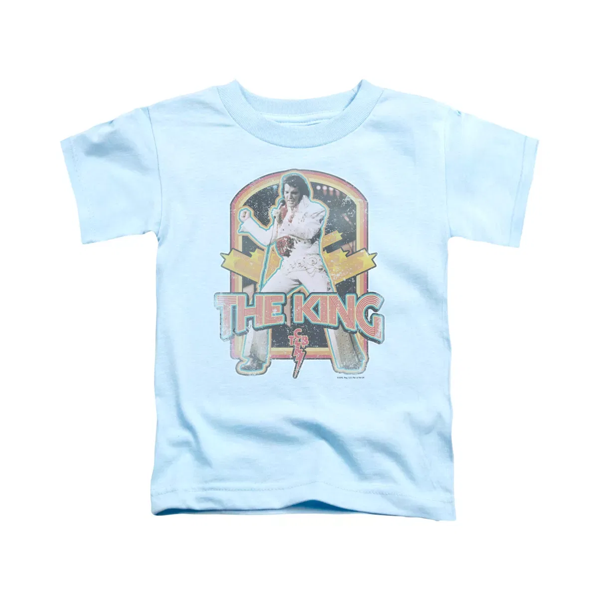 Детское футболка с принтом Elvis Presley Distressed King, Elvis Presley, Light Blue