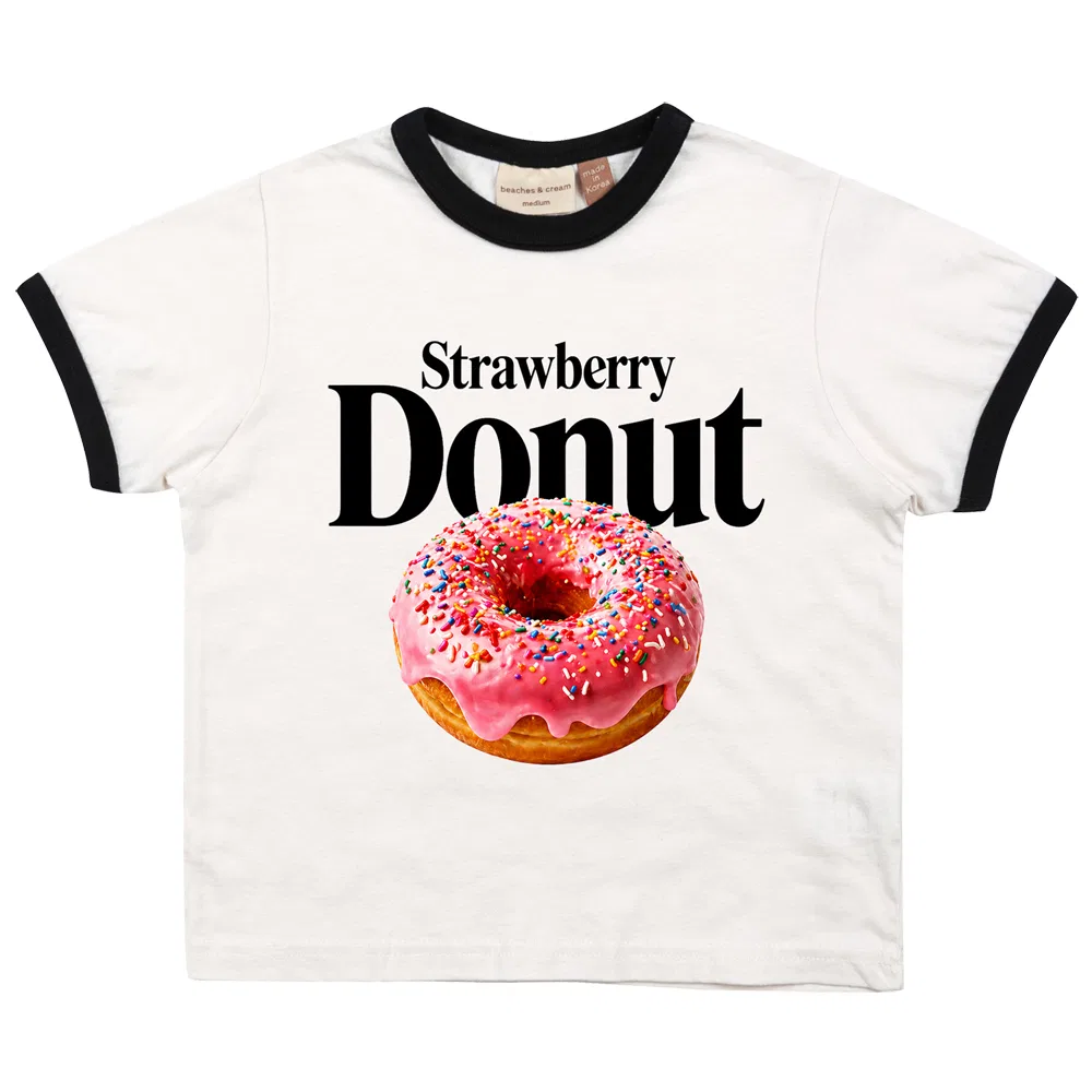 Детская футболка с принтом Donut Ringer BEACHESAND CREAM KIDS, Navy