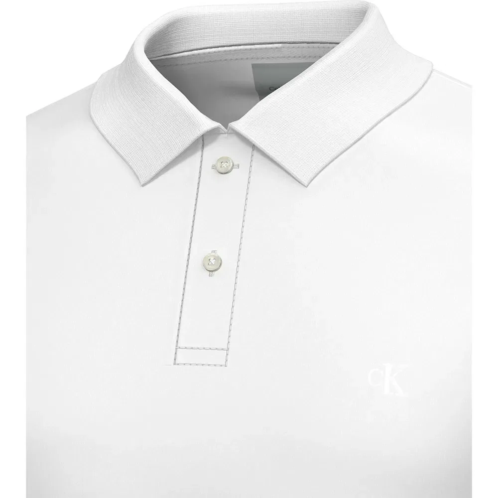 Поло Calvin Klein Slim Fit с коротким рукавом, белый — фото 4