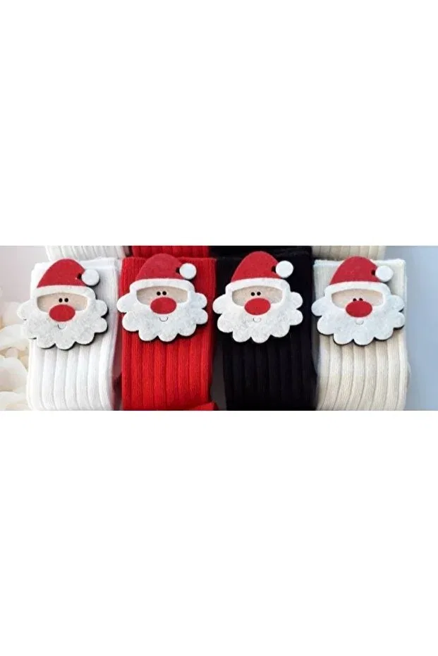 Детские носки до колен с принтом Özkardeşler Baby, White Black Black Red Ecru