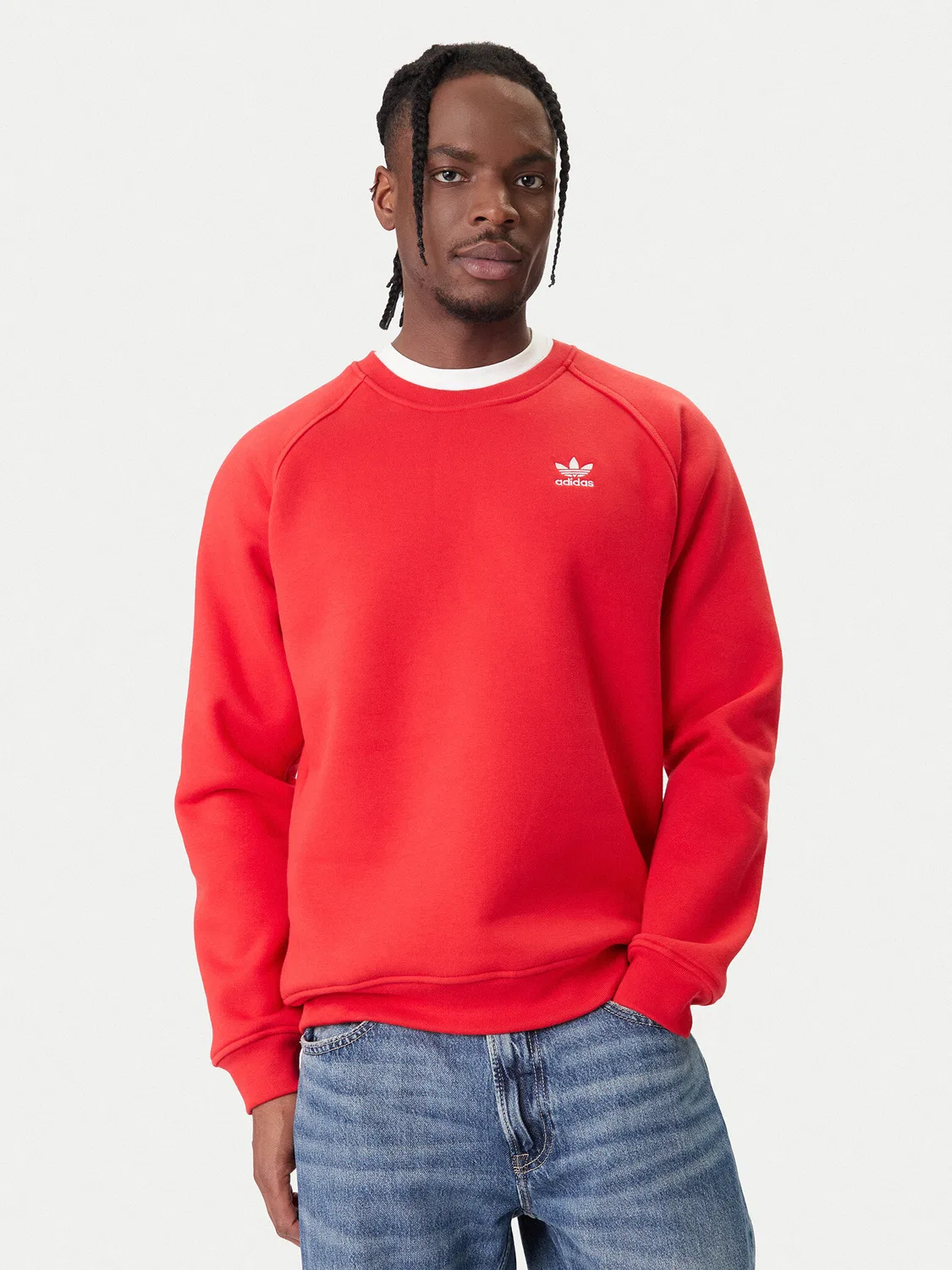 Мужская толстовка стандартного кроя Trefoil Essentials Adidas, красный