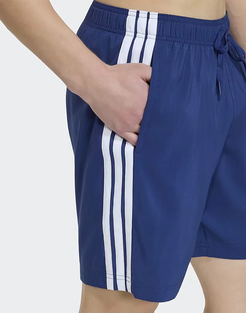 Плавки Adidas Performance с тремя полосками, длина 8 дюймов, темно-синий/белый — фото 4
