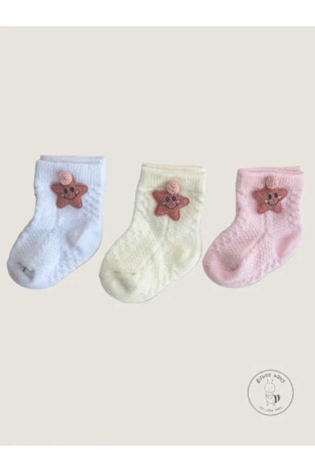 Детские носки для девочек хлопковые 3 шт Gizem, Multicolor
