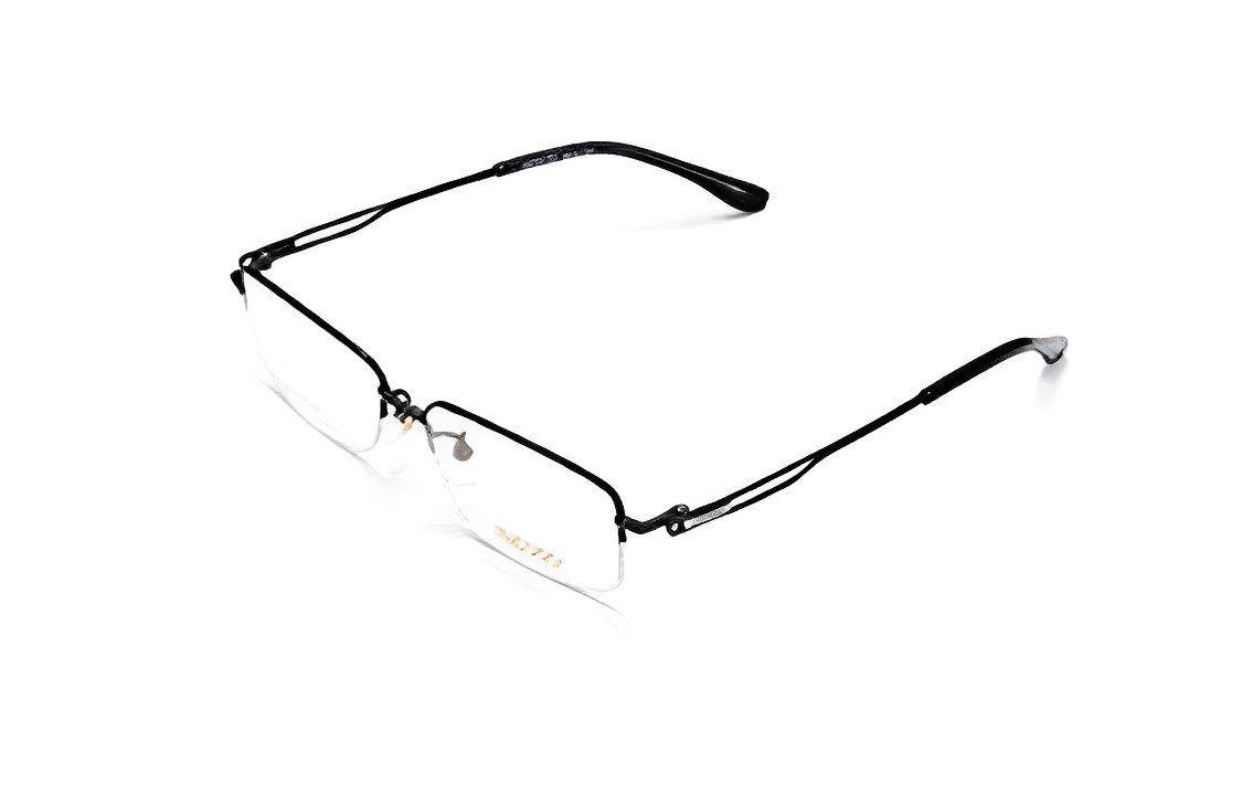 

Титановые квадратные очки для зрения мужские яркий black SEIKO, черный