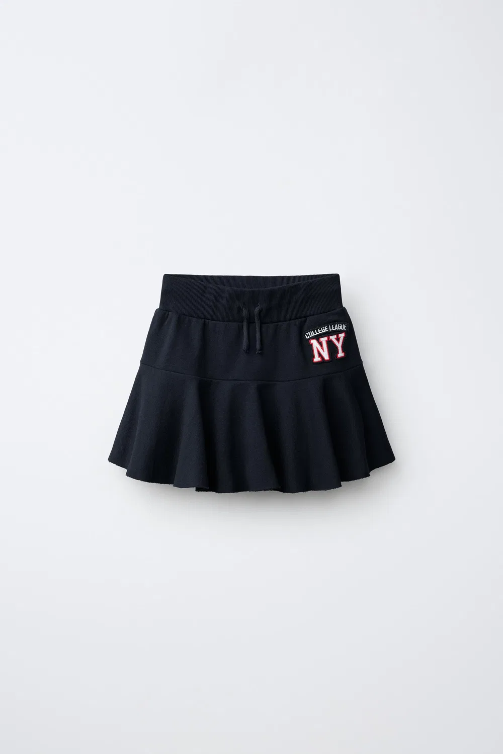Юбка-шорты с вышивкой и оборками, Нью-Йорк ZARA, Navy blue