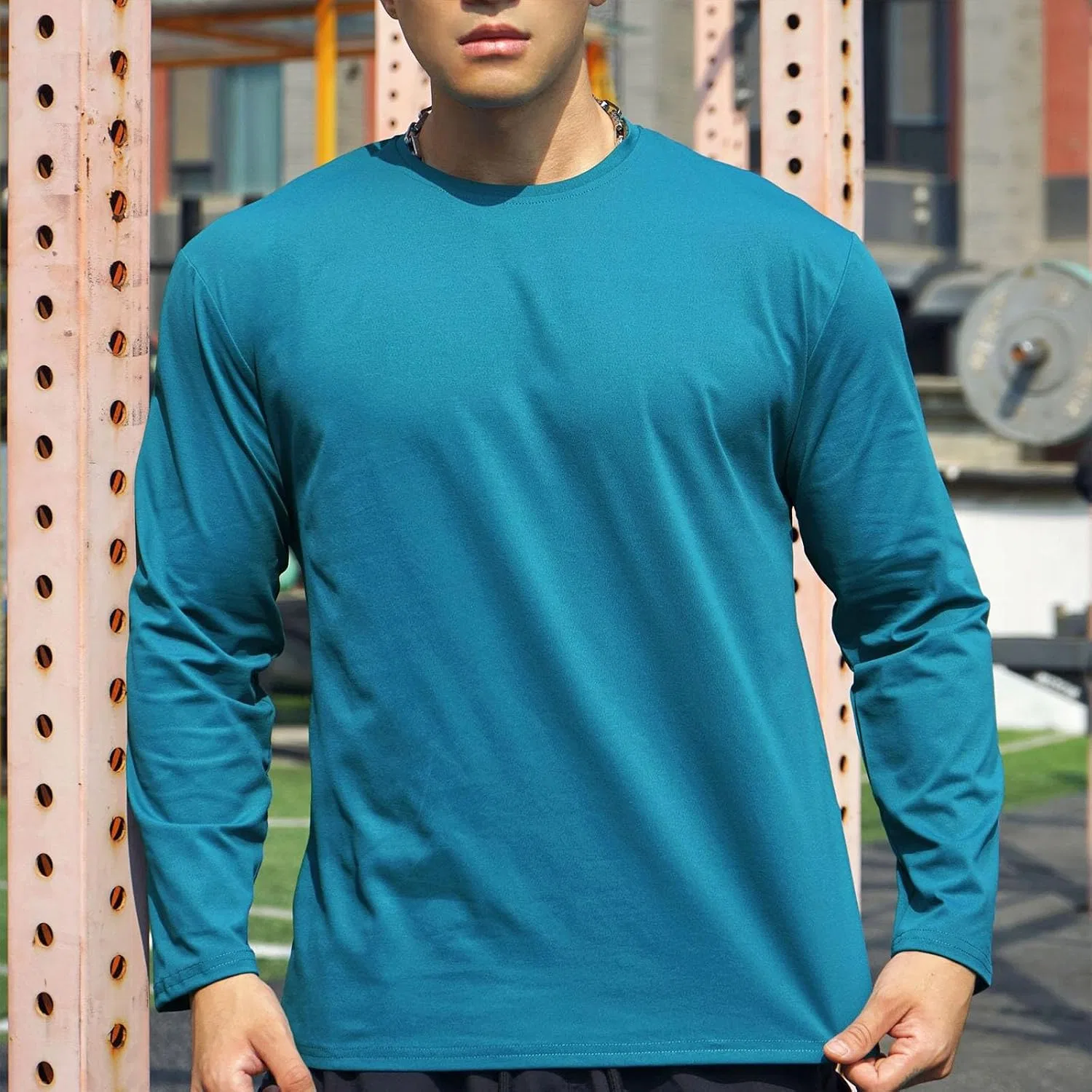 Мужская футболка с длинным рукавом crewneck Regular Fit, Sky Blue — фото 2