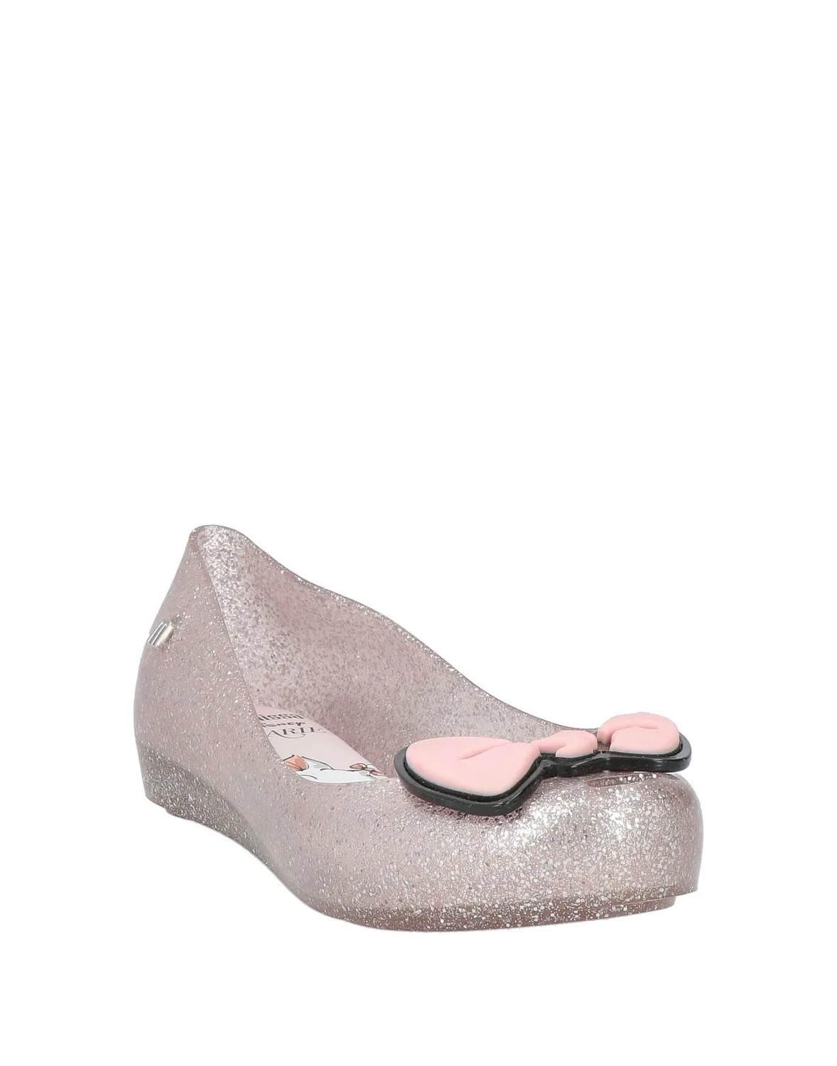 Детские балетки для девочек с аппликациями Mini Melissa, серебряный — фото 2