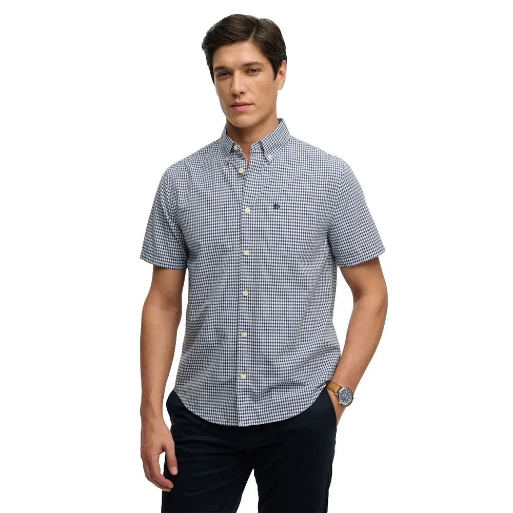 Мужская рубашка с коротким рукавом из поплина Preppy Poplin Superdry, Grey