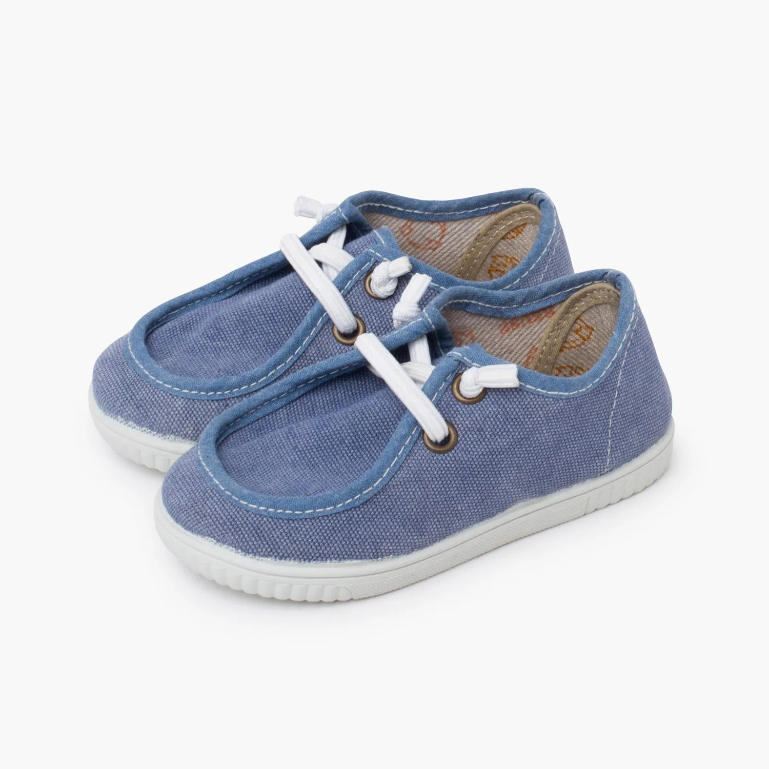 Детские туфли-лодочки для мальчиков на тонкой подошве Pisamonas Wallaby Boat Shoes Thin Sole Elastic Laces, Blue Jeans — фото 4