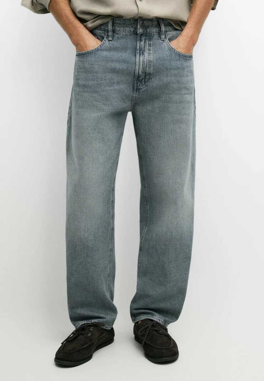 Джинсы прямого кроя - джинсы свободного кроя Massimo Dutti, Blue