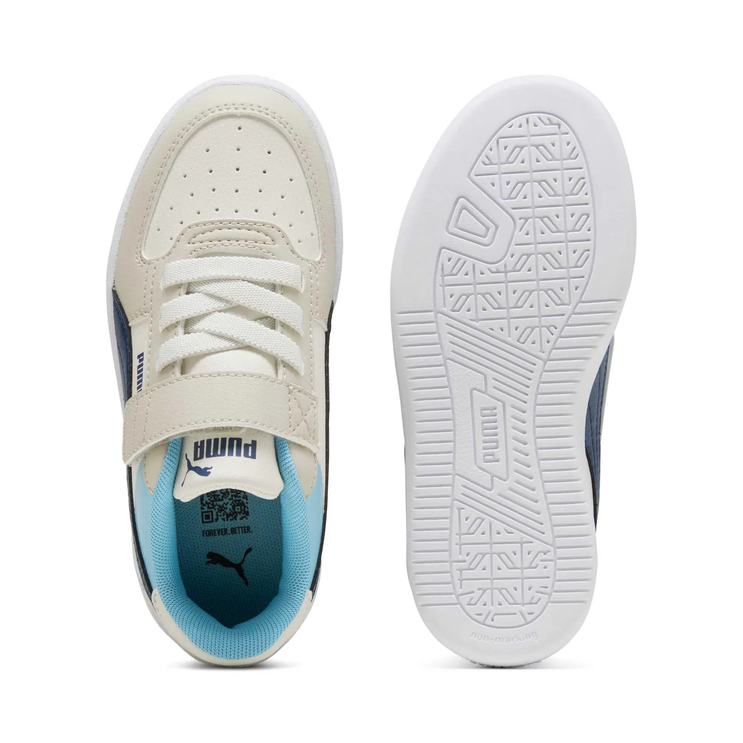 Детские кроссовки для мальчиков с синтетическим верхом PUMA Caven 2.0 Block Ac+ Ps PUMA, Desert Dust Persian Blue Aqua Green — фото 4