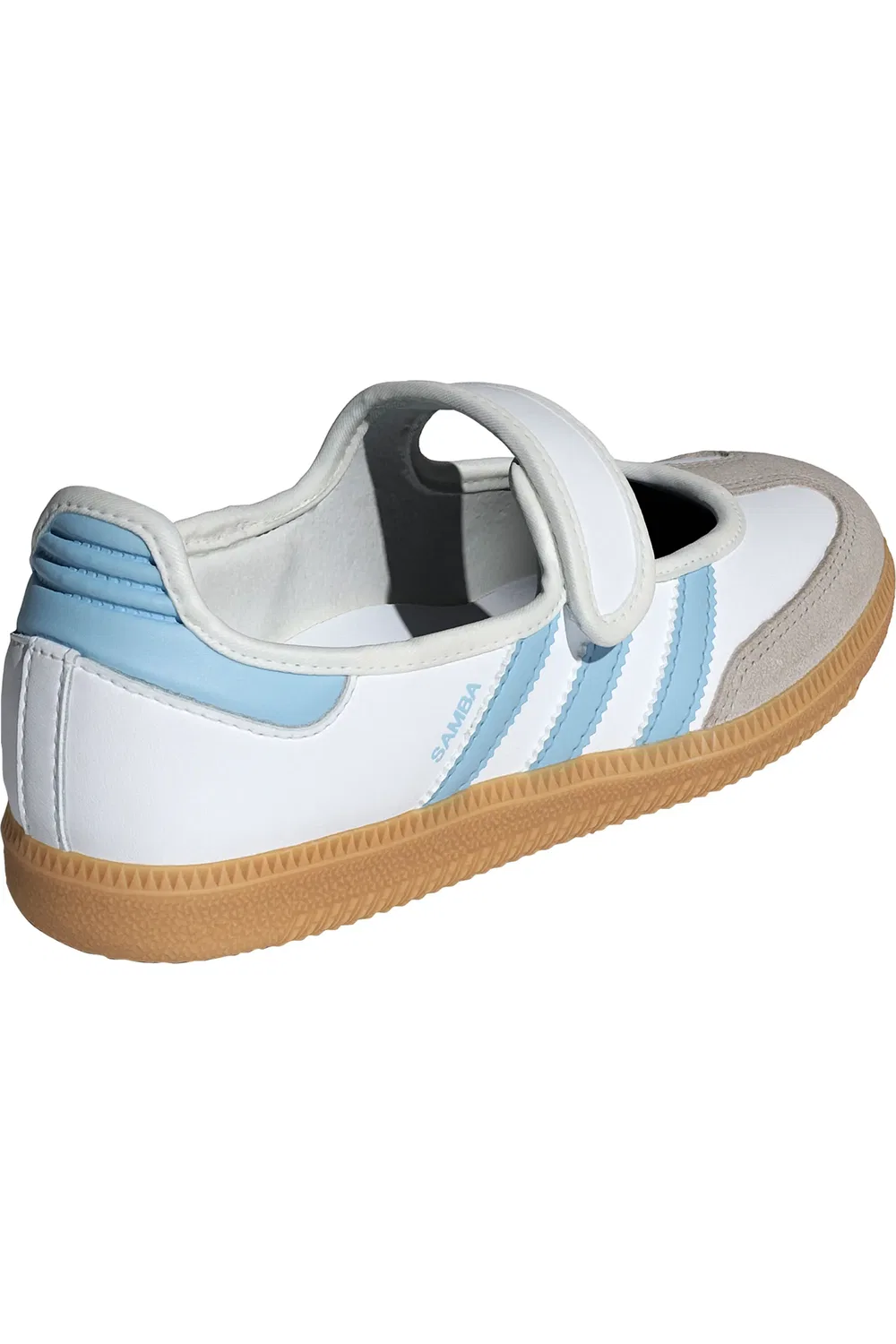 Детские кроссовки кеды на низкой подошве Samba Jane adidas, White/Clear Sky/Gum — фото 2