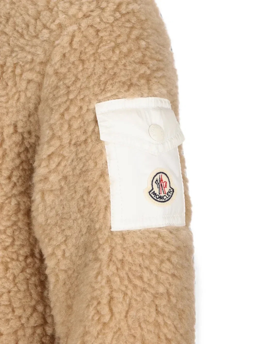 Комбинезон с капюшоном Teddy-texture Moncler Enfant, коричневый — фото 4