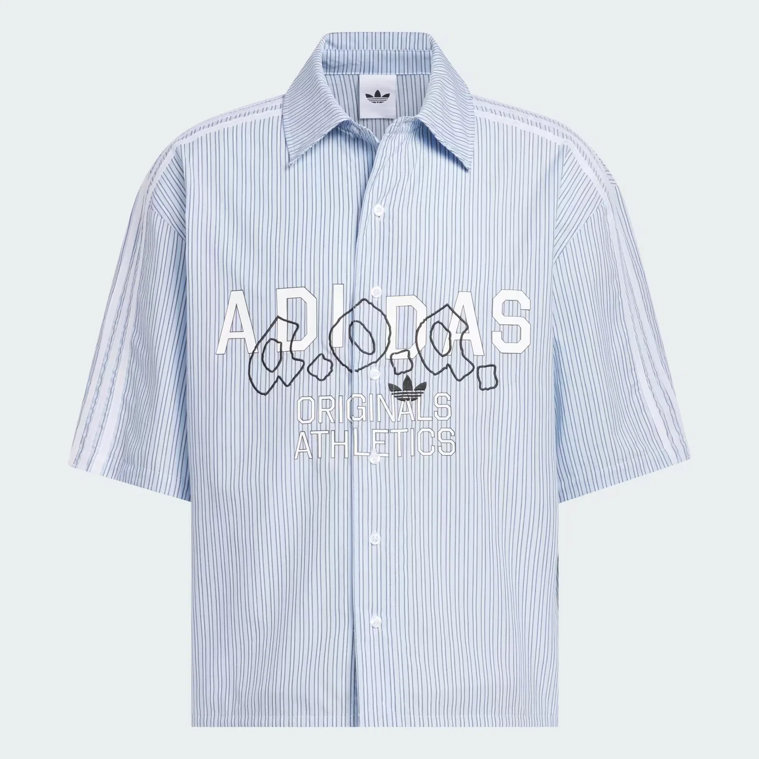 Мужская рубашка с коротким рукавом свободной посадки AOA Button Up Adidas Originals, Night Indigo — фото 4